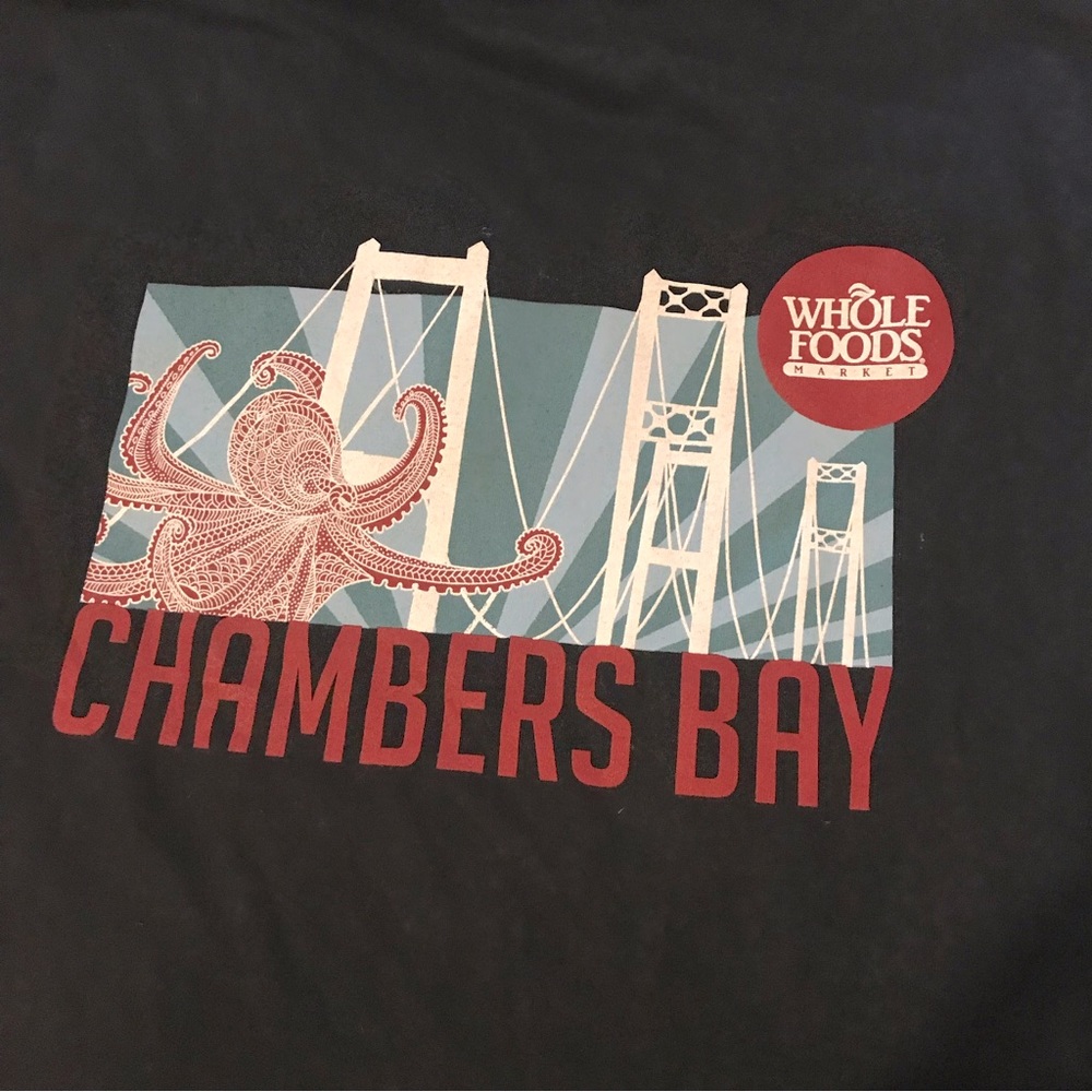 NWT Whole Foods Market Chambers Bay T-Shirt - WFM tee Seattle Washington